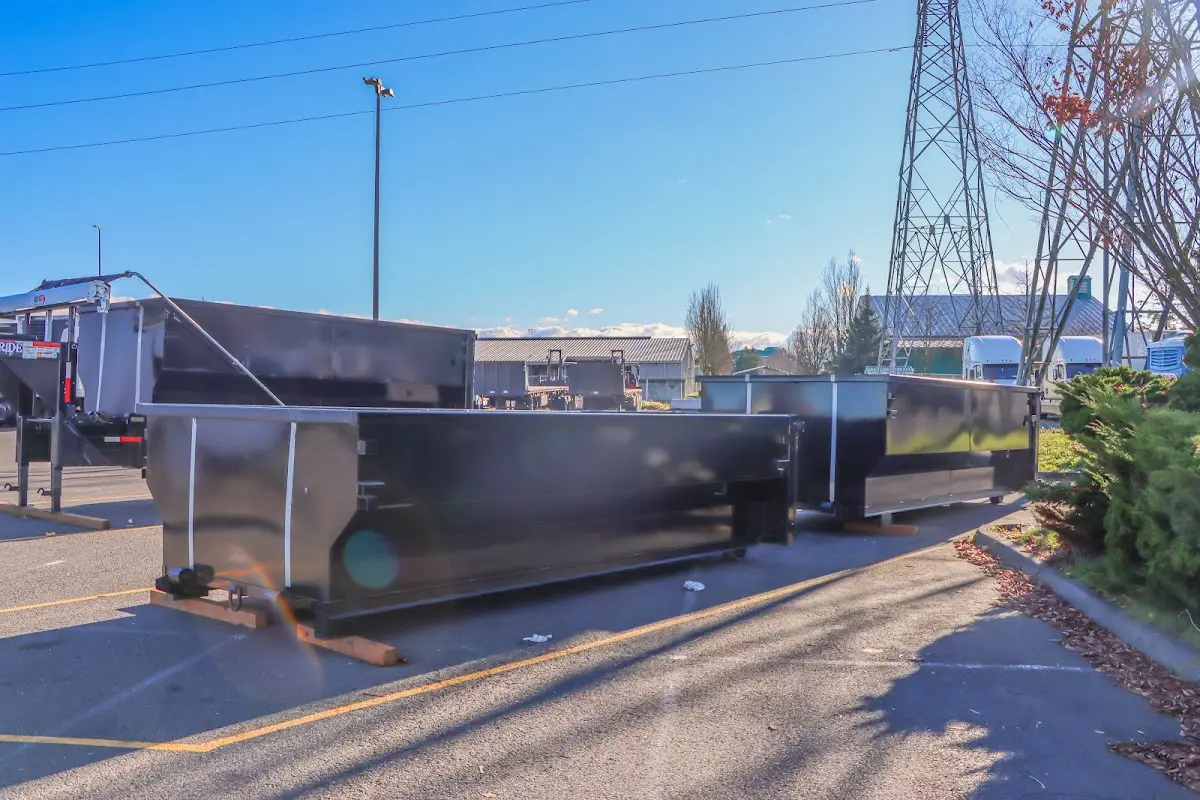 Roll-off dumpster ready for waste disposal at job site for Construction Dumpster Rental in Westland